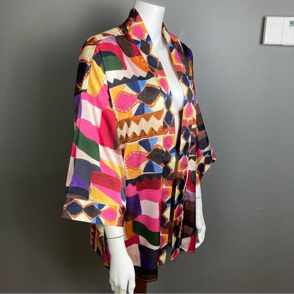 Soft Surroundings Kimono cardigan small / medium wrap NWT colorful aztec artsy - Picture 1 of 11